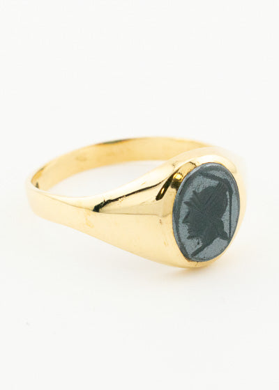 Antique Black Cameo Ring 9ct