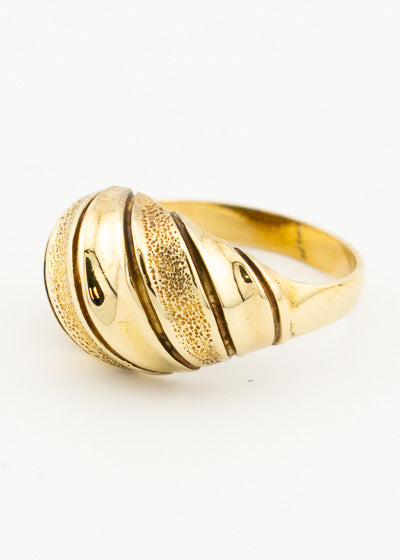 Contemporary Croissant Dome Ring 9ct Gold
