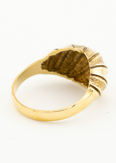 Contemporary Croissant Dome Ring 9ct Gold