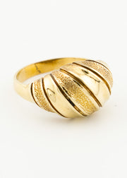 Contemporary Croissant Dome Ring 9ct Gold