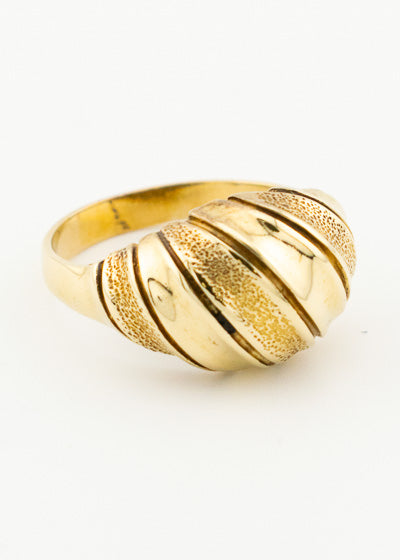 Contemporary Croissant Dome Ring 9ct Gold