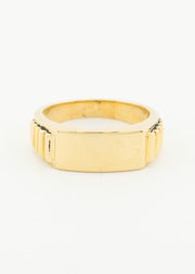 Contemporary Men's Rectangular Chamfered Band Ring 9ct Gold