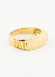 Contemporary Men's Rectangular Chamfered Band Ring 9ct Gold