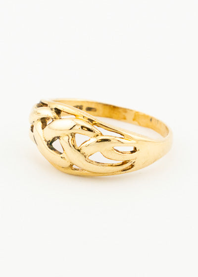 Vintage Celtic Knot Band Ring 9ct Yellow Gold