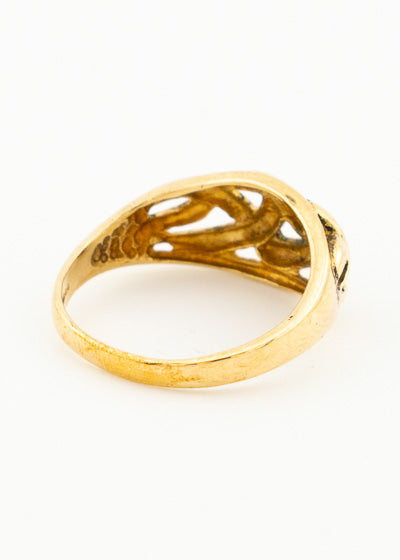 Vintage Celtic Knot Band Ring 9ct Yellow Gold