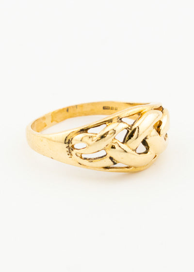 Vintage Celtic Knot Ring 9ct Yellow Gold
