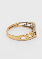 Vintage Chain Link Rectangular Signet Ring 9ct Gold