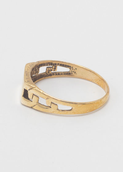 Vintage Chain Link Rectangular Signet Ring 9ct Gold