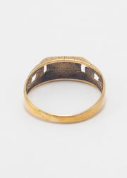 Vintage Chain Link Rectangular Signet Ring 9ct Gold