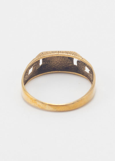 Vintage Chain Link Rectangular Signet Ring 9ct Gold