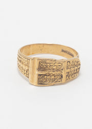 Vintage Patterned Buckle Ring 9ct Gold
