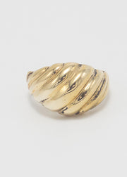Vintage Croissant Dome Dress Ring 9ct Gold