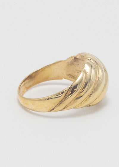 Vintage Croissant Dome Dress Ring 9ct Gold
