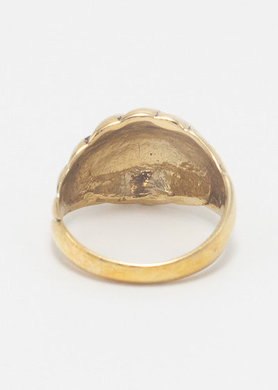 Vintage Croissant Dome Dress Ring 9ct Gold