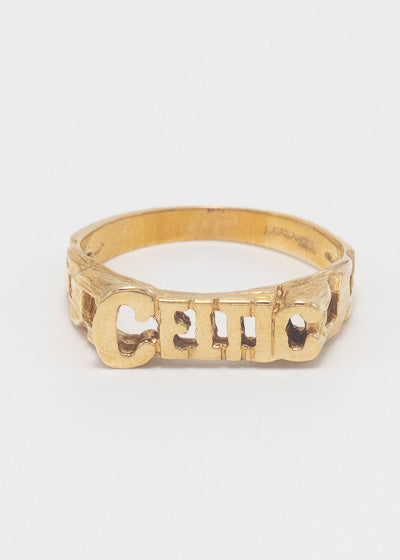 Vintage Link & Bark Textured Celtic Ring 9ct Gold