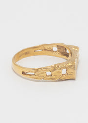 Vintage Link & Bark Textured Celtic Ring 9ct Gold
