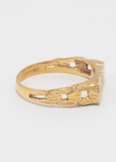 Vintage Link & Bark Textured Celtic Ring 9ct Gold