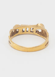 Vintage Link & Bark Textured Celtic Ring 9ct Gold